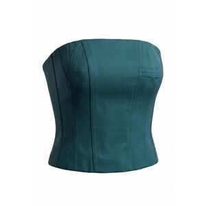 AMIRI MA Bustier Rainforest Green Wool Corset Top Size 38 NWT